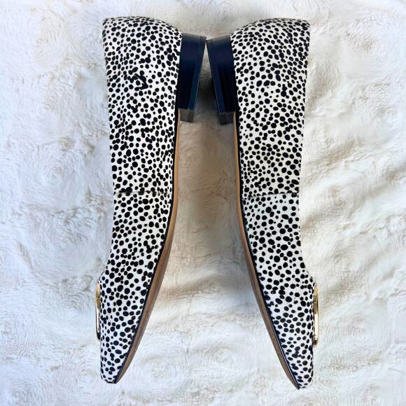 Something Navy Lily Spotted Pony Hair Flats Women’s 10 Animal Print Square Toe - Picture 5 of 9